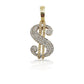 10K Gold Diamond Cash Sign Pendant