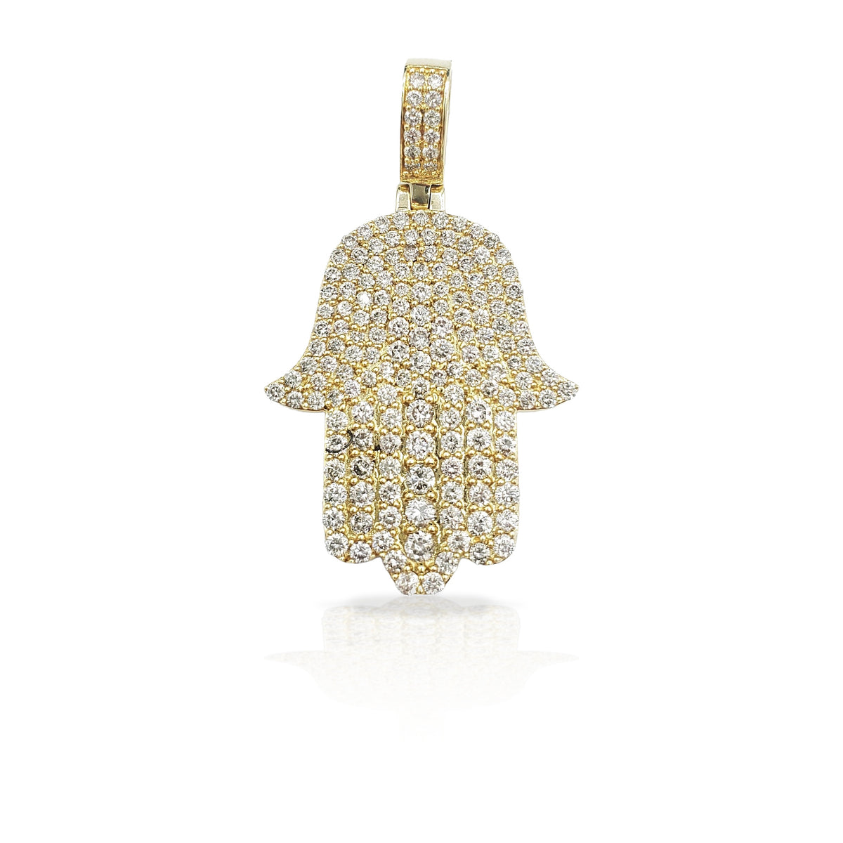 14K Diamond Hamsa With 4.76 Carats Of Diamonds