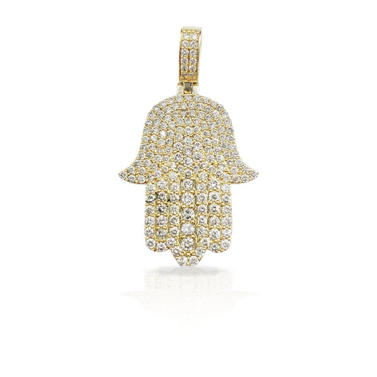 14K Diamond Hamsa With 4.76 Carats Of Diamonds