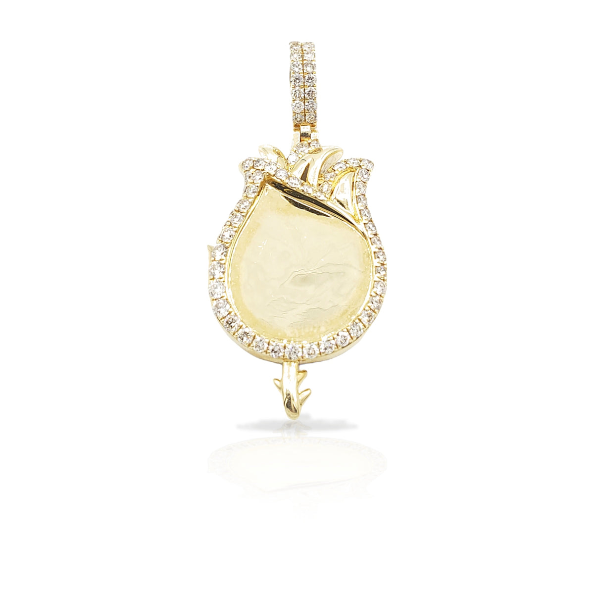14K Flame Diamond Picture Pendant With 1.95 Carats Of Diamonds