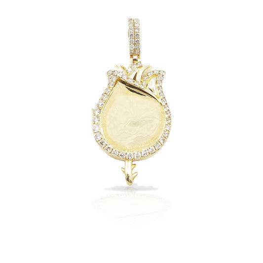 14K Flame Diamond Picture Pendant With 1.95 Carats Of Diamonds