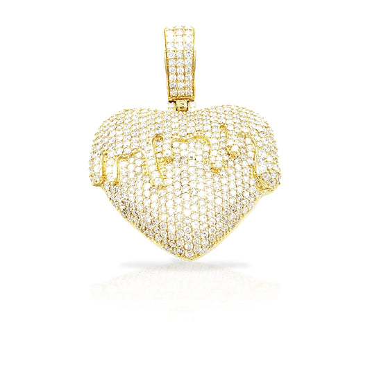 14K Diamond Drip Heart With 4.69 Carats Of Diamonds