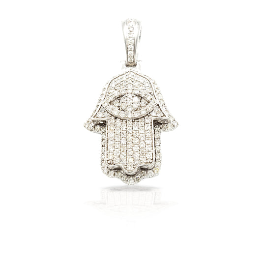 14K Eye Diamond Hamsa With 1.91 Carats Of Diamonds