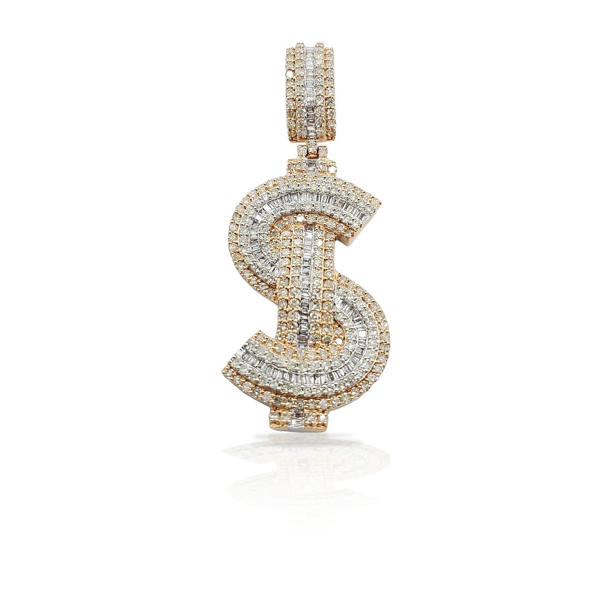 14K Diamond Money Sign ($) With 3.73 Carats Of Diamonds