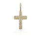 2.0 14K Two Row Diamond Cross With 1.10 Carats Of Diamonds