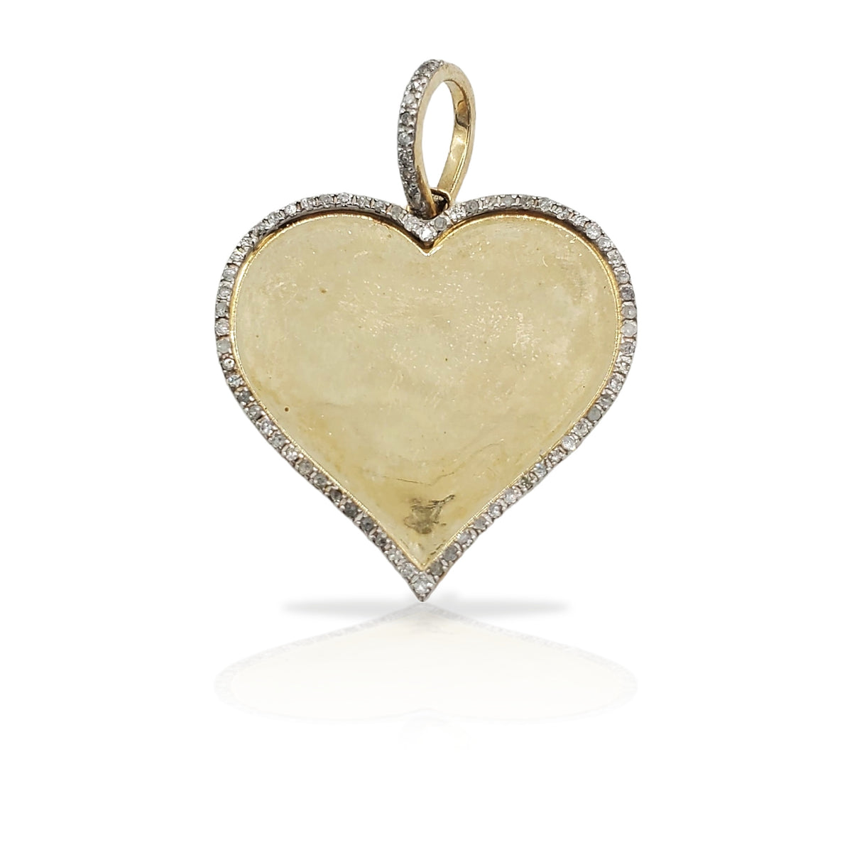 10K Gold Diamond Heart Picture Pendant