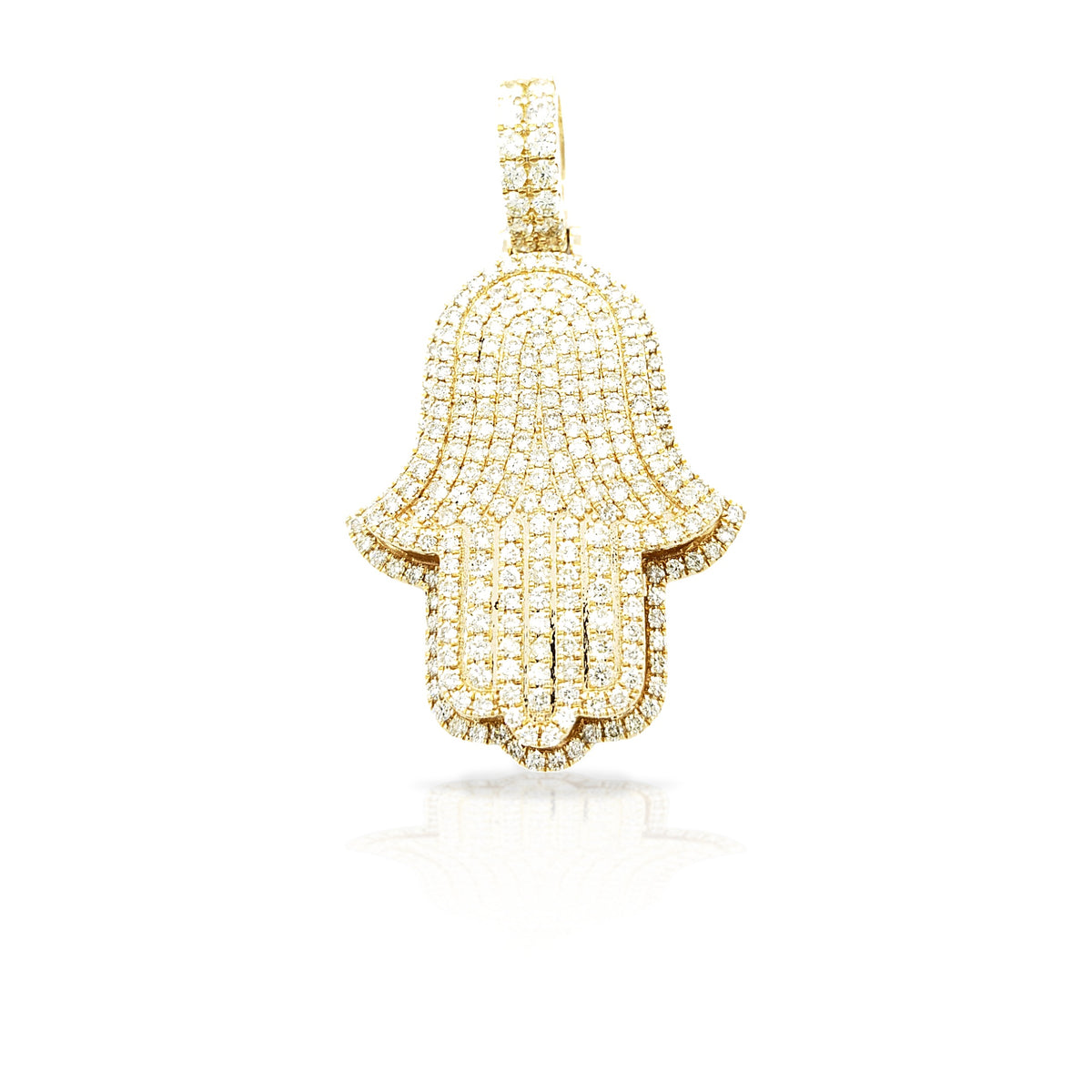 14K 3D Diamond Hamsa With 4.49 Carats Of Diamonds