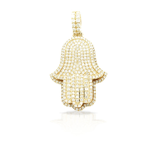 14K 3D Diamond Hamsa With 4.49 Carats Of Diamonds