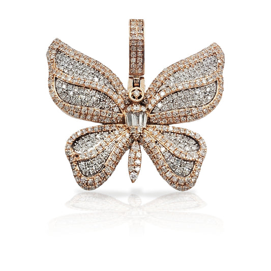 14K Baguette Diamond Butterfly With 2.56 Carats Of Diamonds
