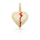14K Diamond Broken Heart With 2.64 Carats Of Diamonds