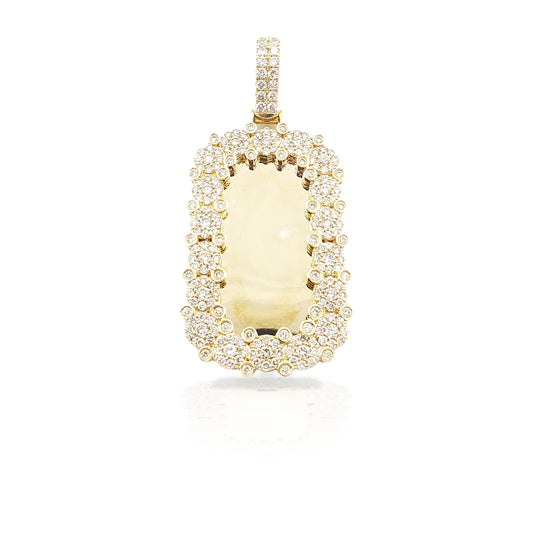 14K Rectangle Diamond Picture Pendant With 3.22 Carats Of Diamonds
