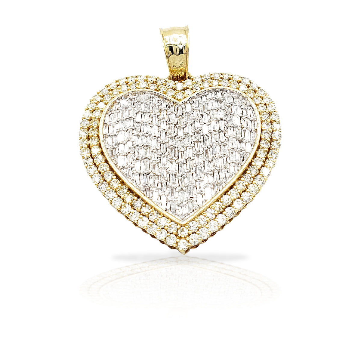 14K Baguette Diamond Heart With 4.23 Carats Of Diamonds