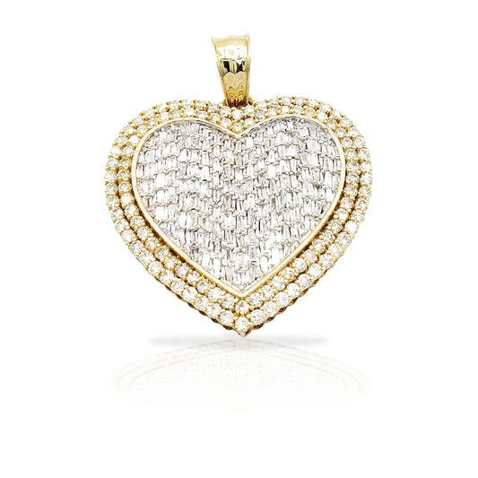 14K Baguette Diamond Heart With 4.23 Carats Of Diamonds