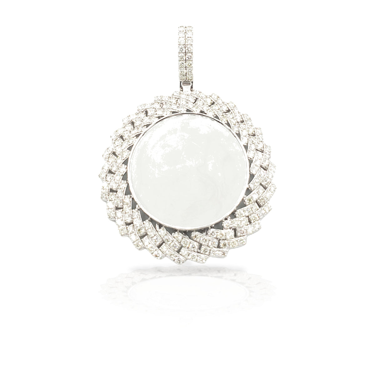 14K Cuban Diamond Picture Pendant With 3.85 Carats Of Diamonds