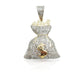 10K Gold Diamond Money Bag Pendant