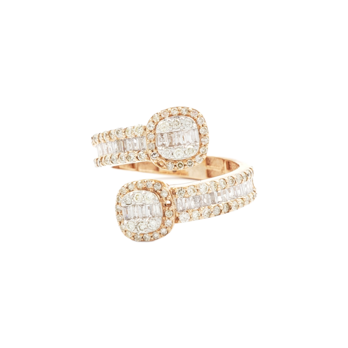 14K Rose Gold Baguette Natural Diamond Band Ring for Men – 1.60 CTW