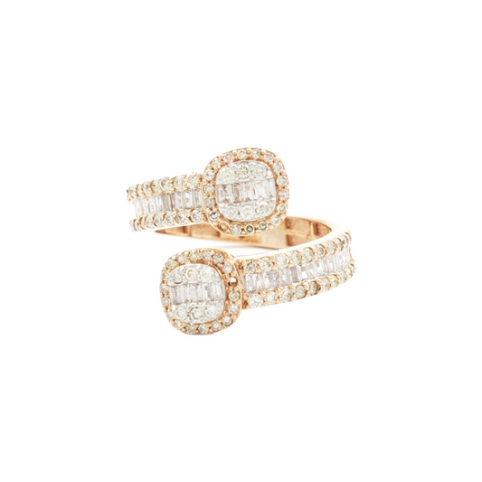 14K Rose Gold Baguette Natural Diamond Band Ring for Men – 1.60 CTW