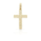 14K Three Row Diamond Cross With 1.69 Carats Of Diamonds