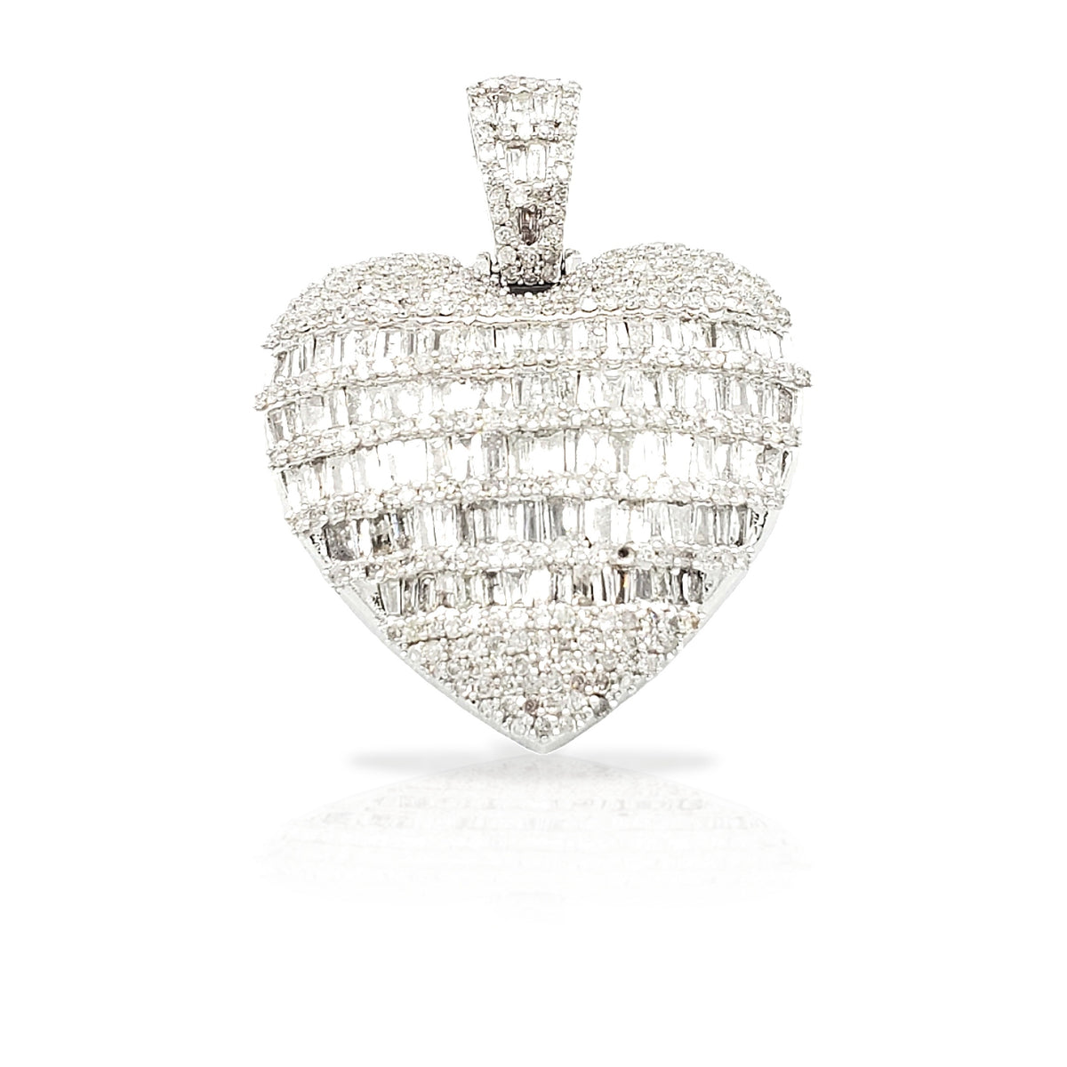 14K Baguette Diamond Heart With 2.51 Carats Of Diamonds