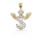 10K Gold Diamond Cash Sign Pendant