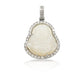 14K White Gold Diamond Buddha With White Jade