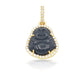 14K Diamond Buddha With Black Jade