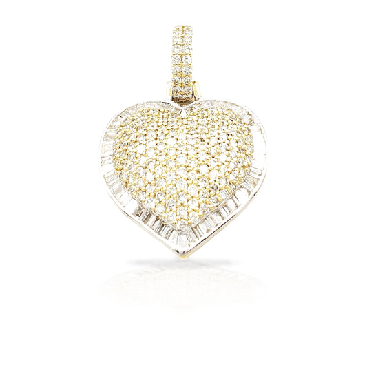 14K Baguette Diamond Heart With 2.87 Carats Of Diamonds