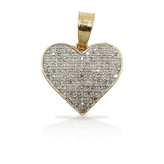 10K Gold Diamond Heart Pendant
