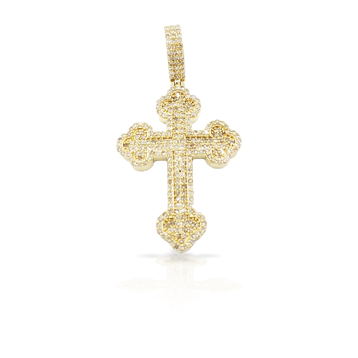 2.0 14K Chrome Diamond Cross With 1.4 Carats Of Diamonds