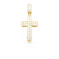 2.0 14K Two Row Diamond Cross With 1.34 Carats Of Diamonds