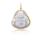 14K Yellow Gold Diamond Buddha With Grey Jade