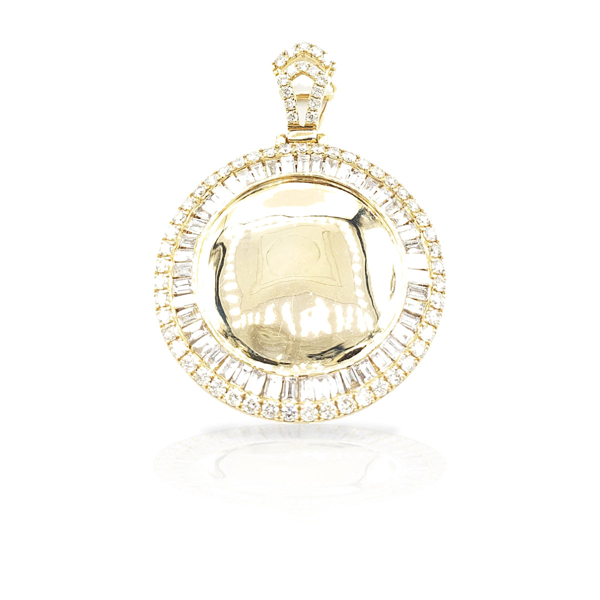 14K Baguette Diamond Picture Pendant With 4.01 Carats Of Diamonds