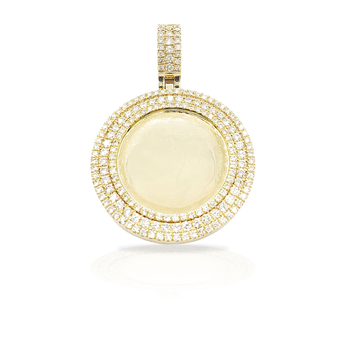14K Three Row Diamond Picture Pendant With 2.75 Carats Of Diamonds