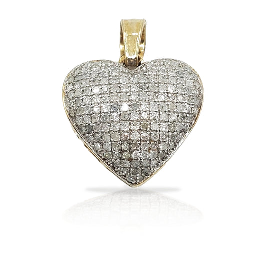 10K Gold Diamond Heart Pendant