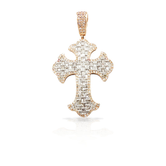 14K Chrome Diamond Cross With 1.51 Carats Of Diamonds