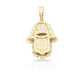 14K Eye Hole Diamond Hamsa With 2.48 Carats Of Diamonds