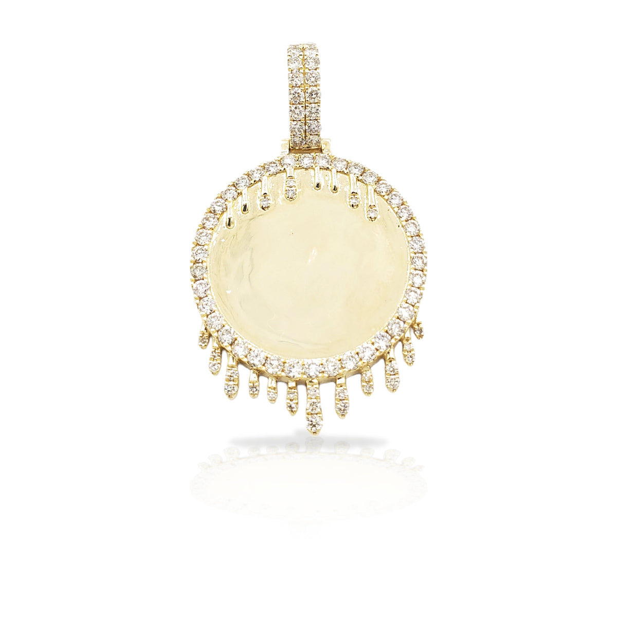 14K Drip Diamond Picture Pendant With 2.50 Carats Of Diamonds