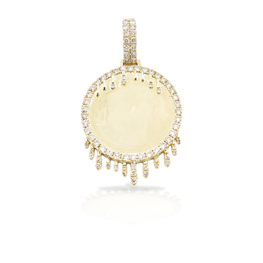14K Drip Diamond Picture Pendant With 2.50 Carats Of Diamonds