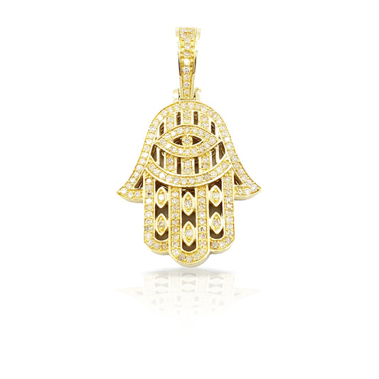 14K Diamond Hamsa With 0.76 Carats Of Diamonds