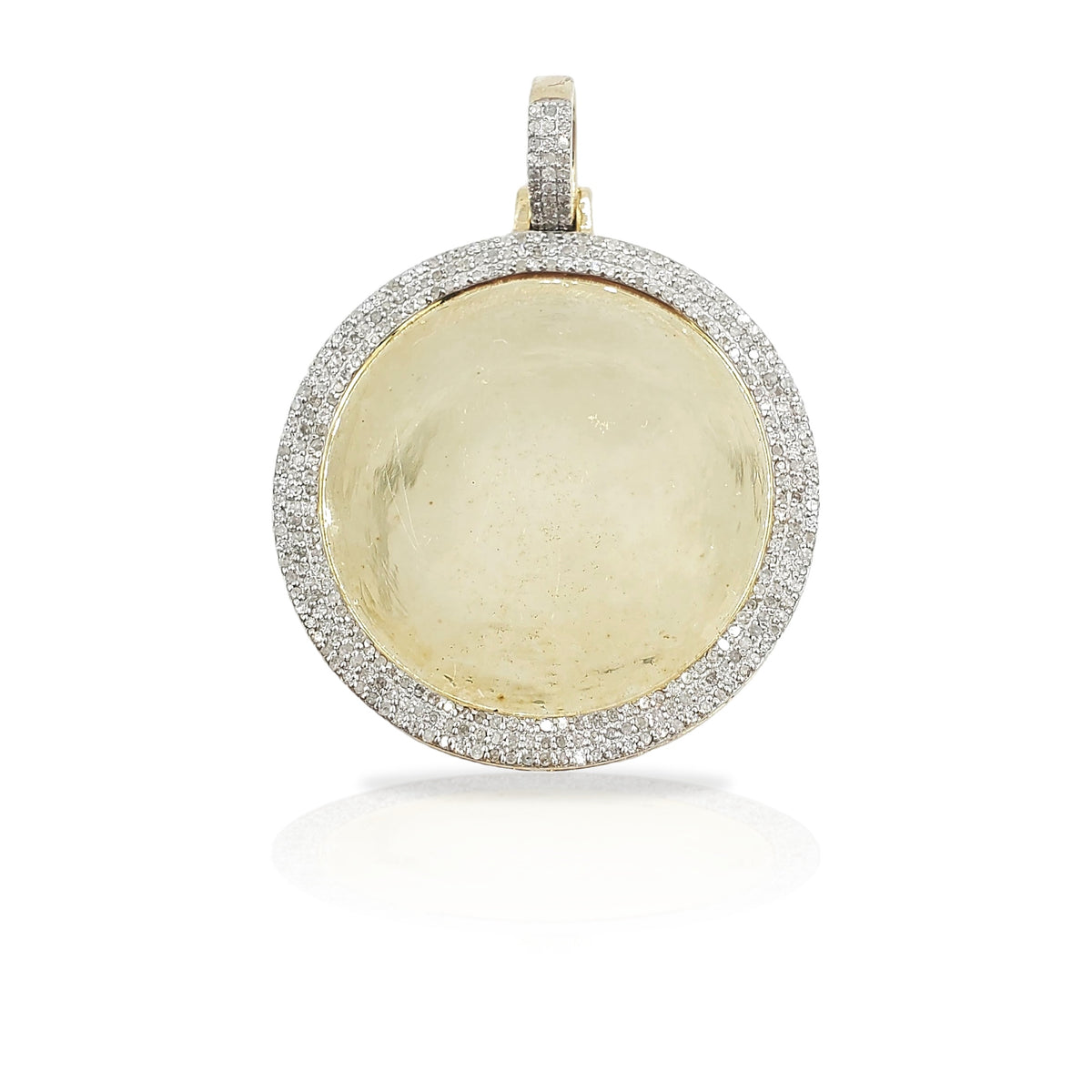 10K Gold Diamond Circle Picture Pendant
