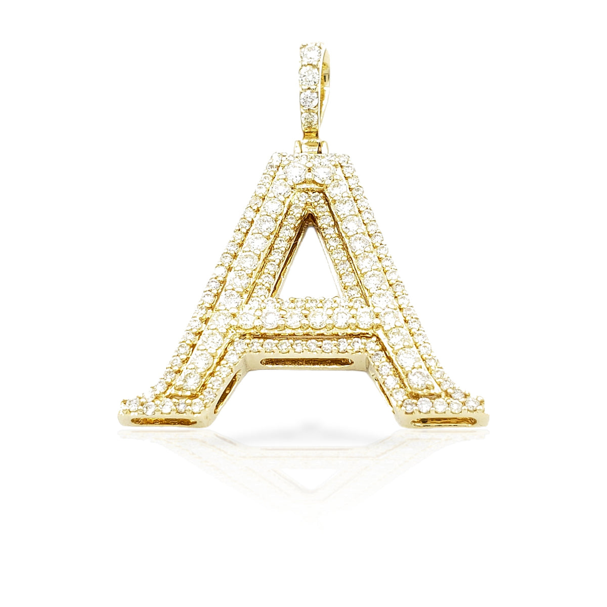14K Gold Diamond Initial Pendant