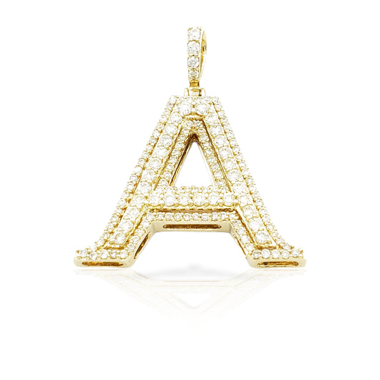 14K Gold Diamond Initial Pendant