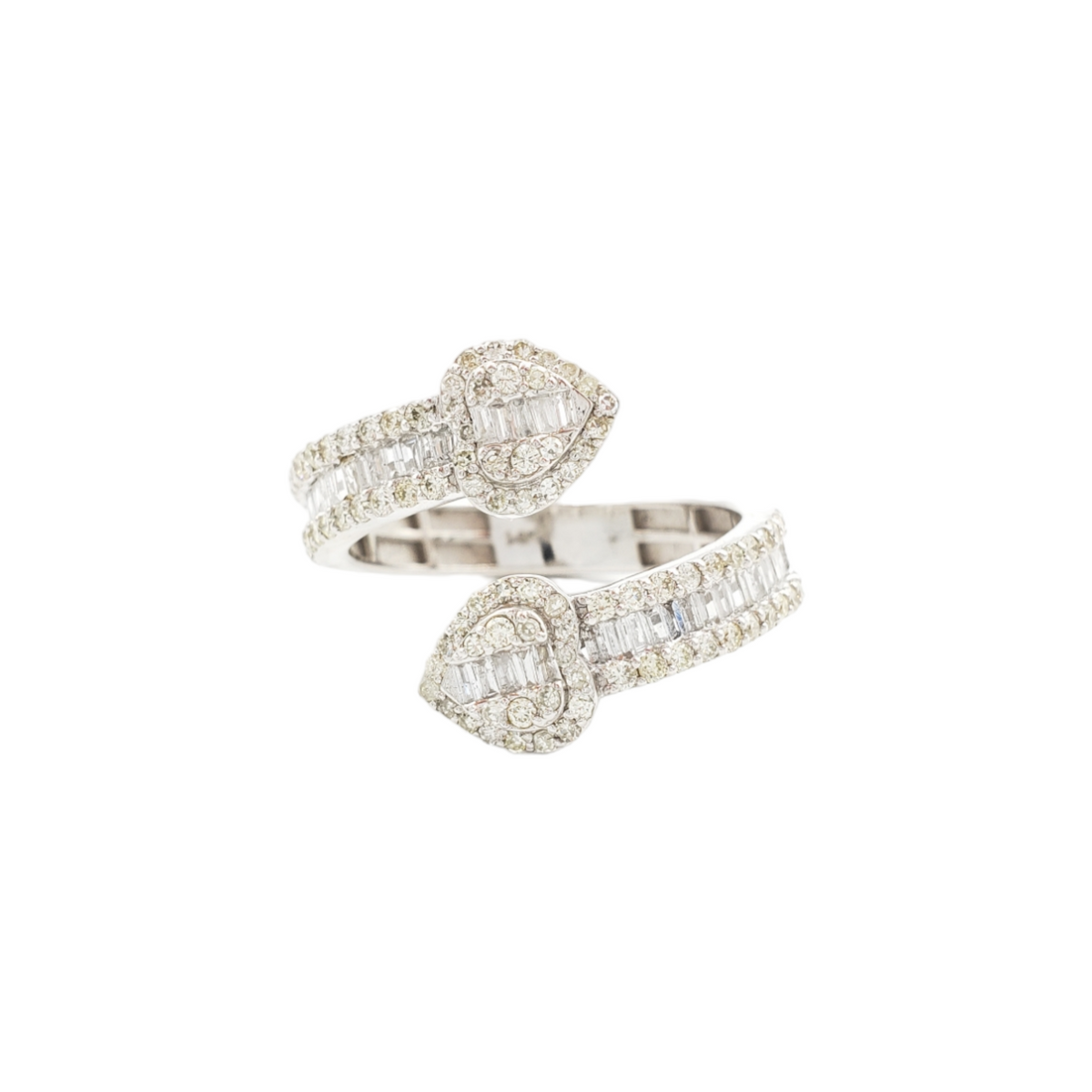 14K White Gold Baguette Natural Diamond Band Ring for Men – 1.60 CTW