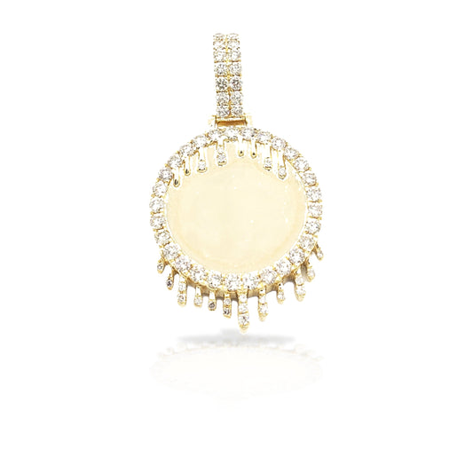 14K Drip Diamond Picture Pendant With 1.40 Carats Of Diamonds