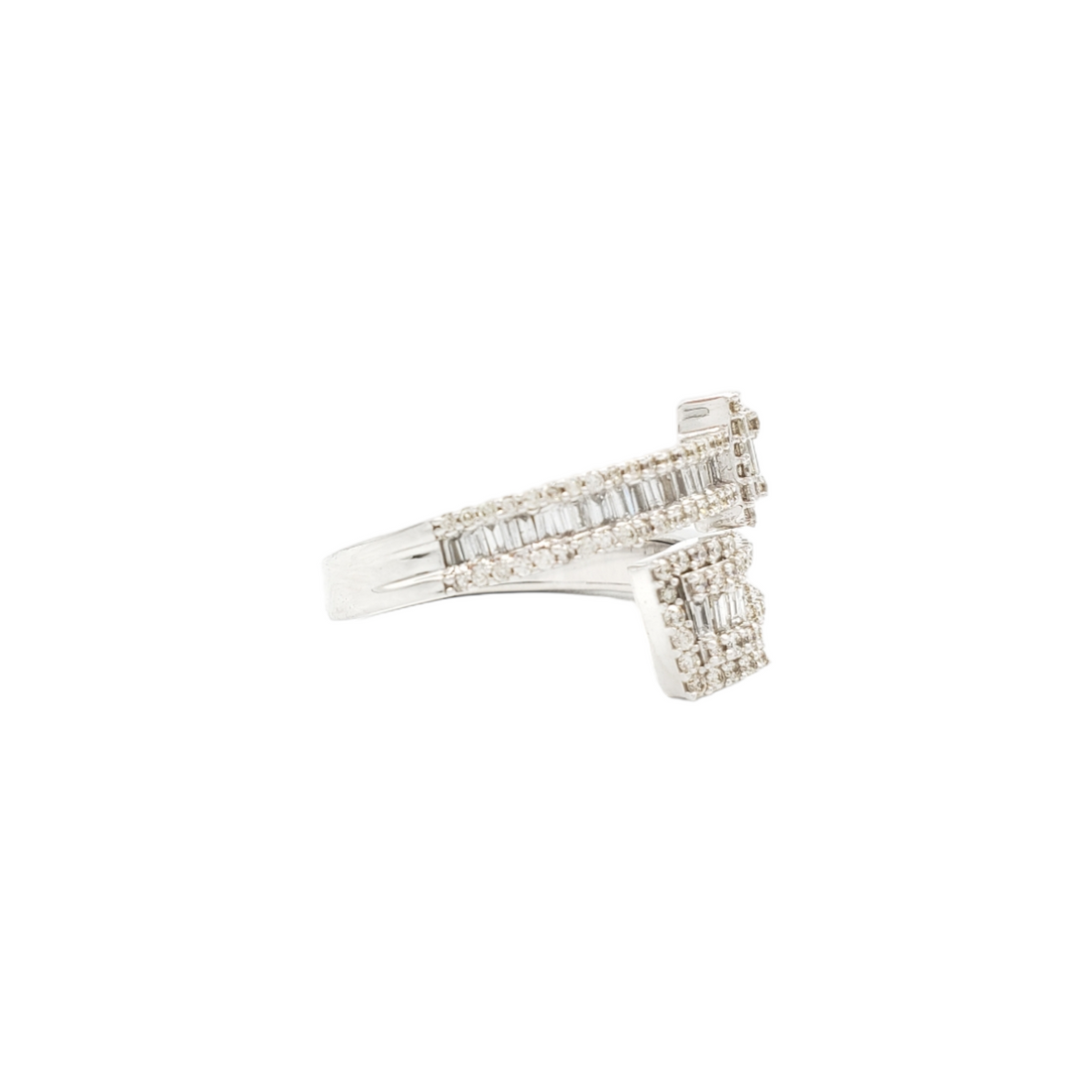 14K White Gold Baguette Natural Diamond Band Ring for Men – 0.99 CTW