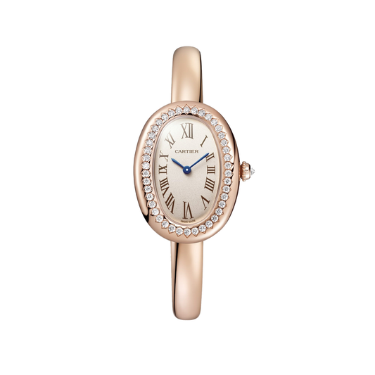 Cartier Baignoire WJBA0042 - Small model (size 16) 18K rose gold, Silvered Dial