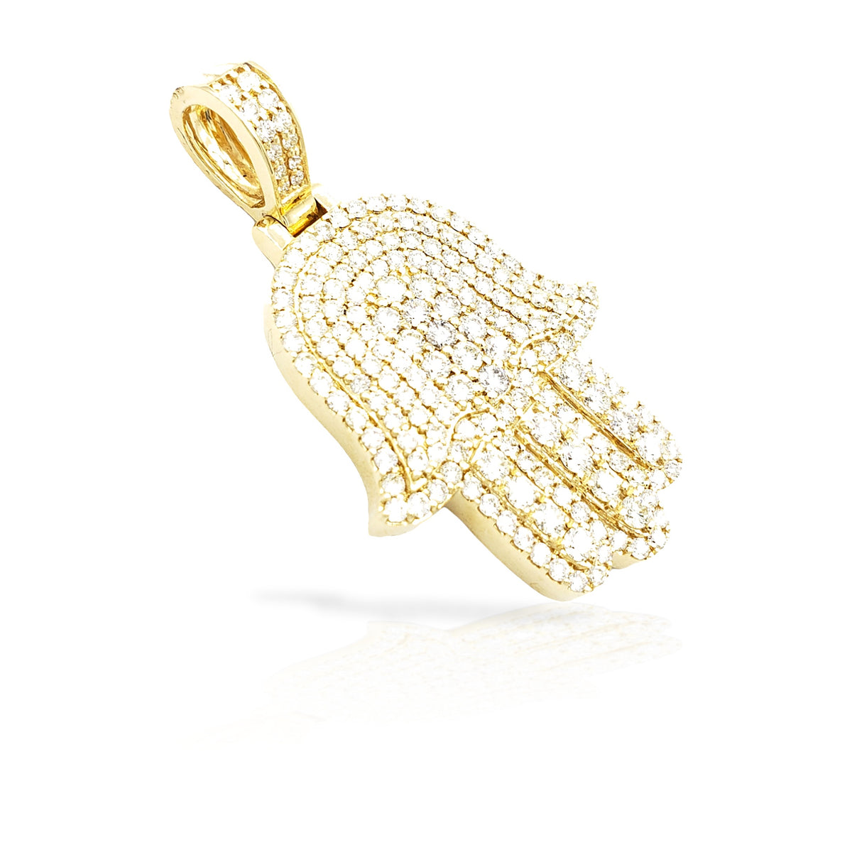 14K Diamond Hamsa With 5.10 Carats Of Diamonds