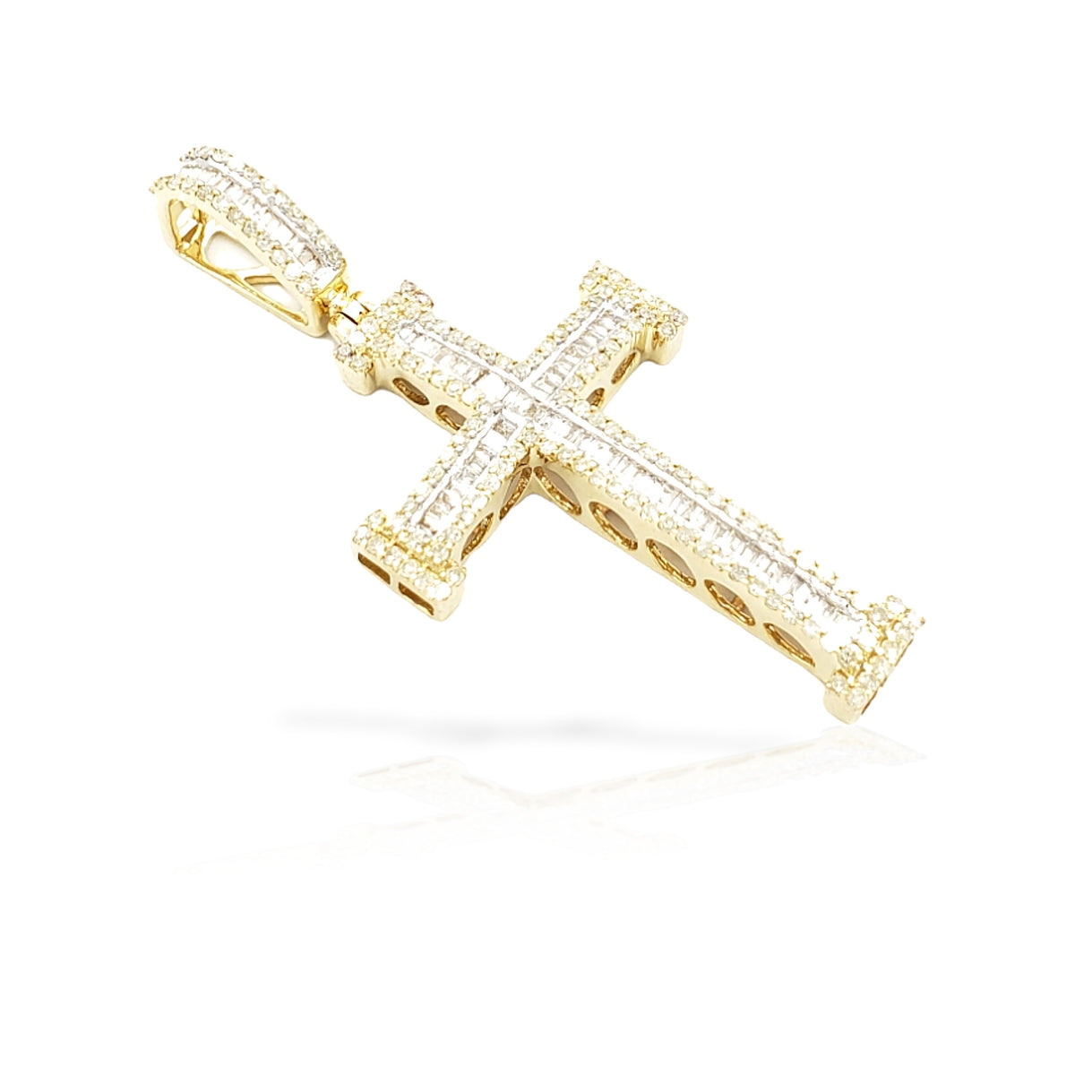 2.0 14K Diamond Cross With 1.31 Carats Of Diamonds