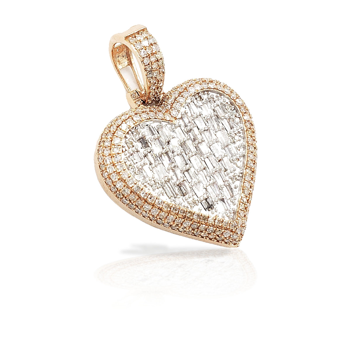 14K Baguette Diamond Heart With 2.23 Carats Of Diamonds