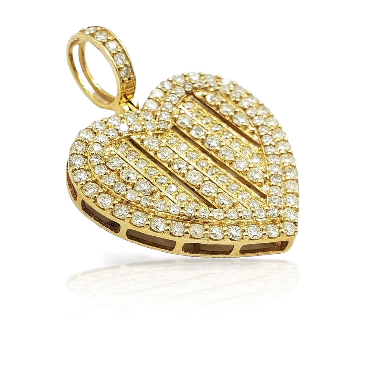 10K Gold Diamond Heart Pendant